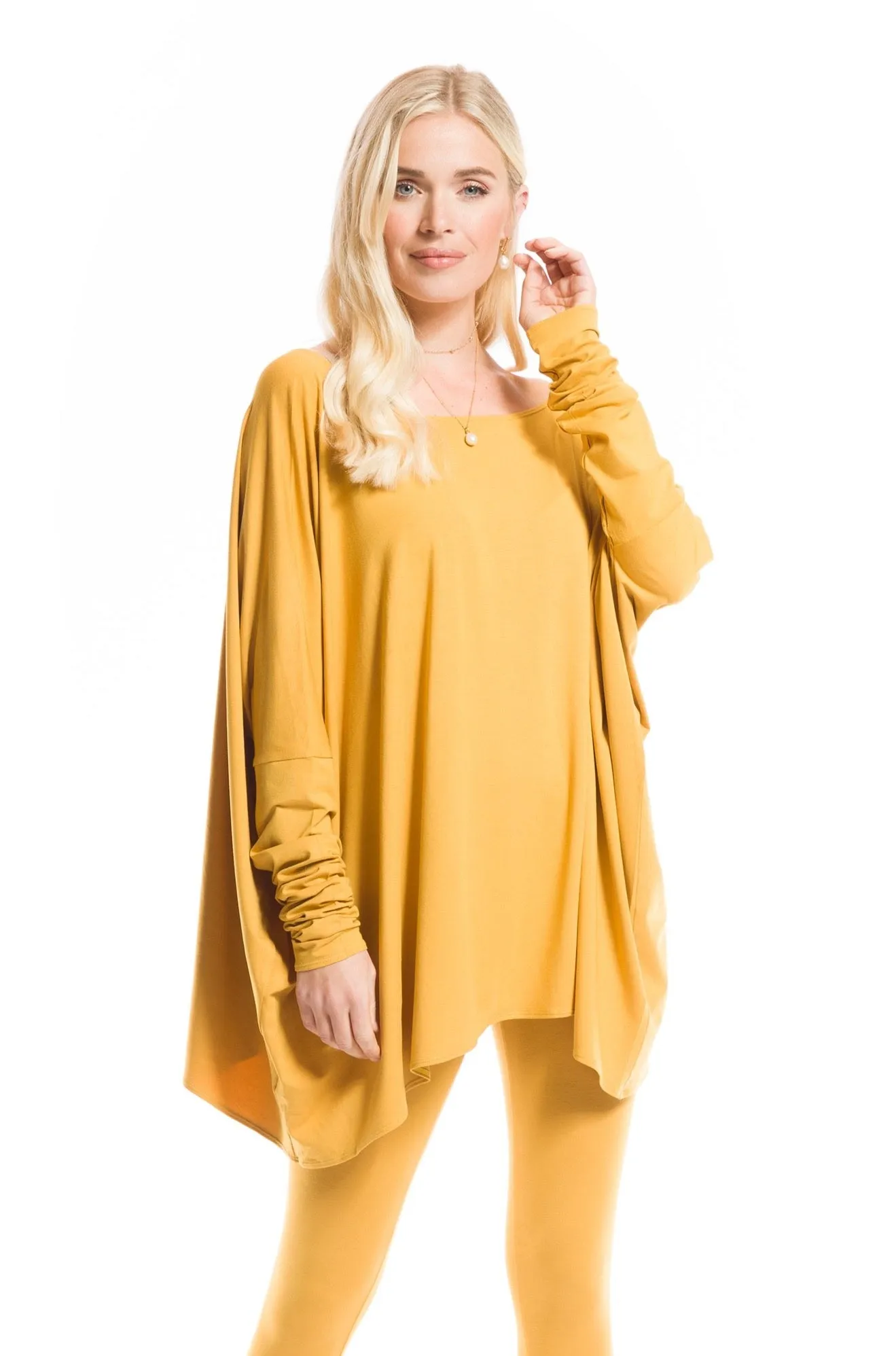 BAMBOO BAGGY BOX TOP TIBETAN YELLOW