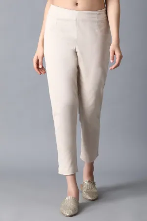 Beige Classic Slim Pants