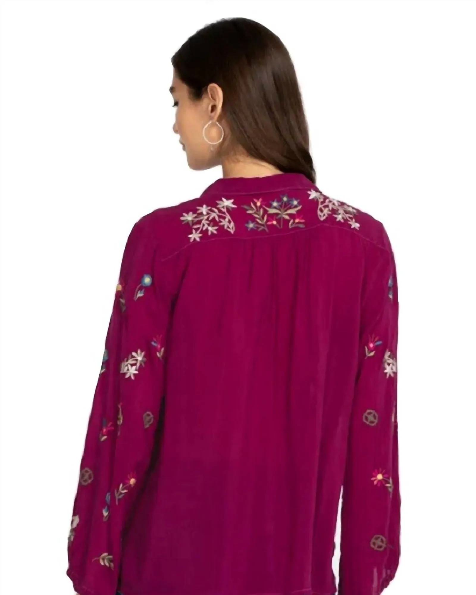 Bethan Blouse Top in Rose Wine | Rose Wine