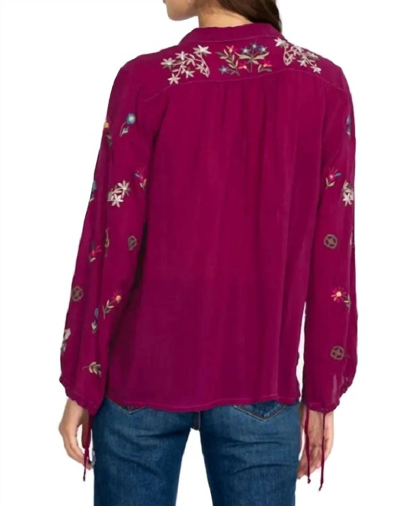 Bethan Blouse Top in Rose Wine | Rose Wine