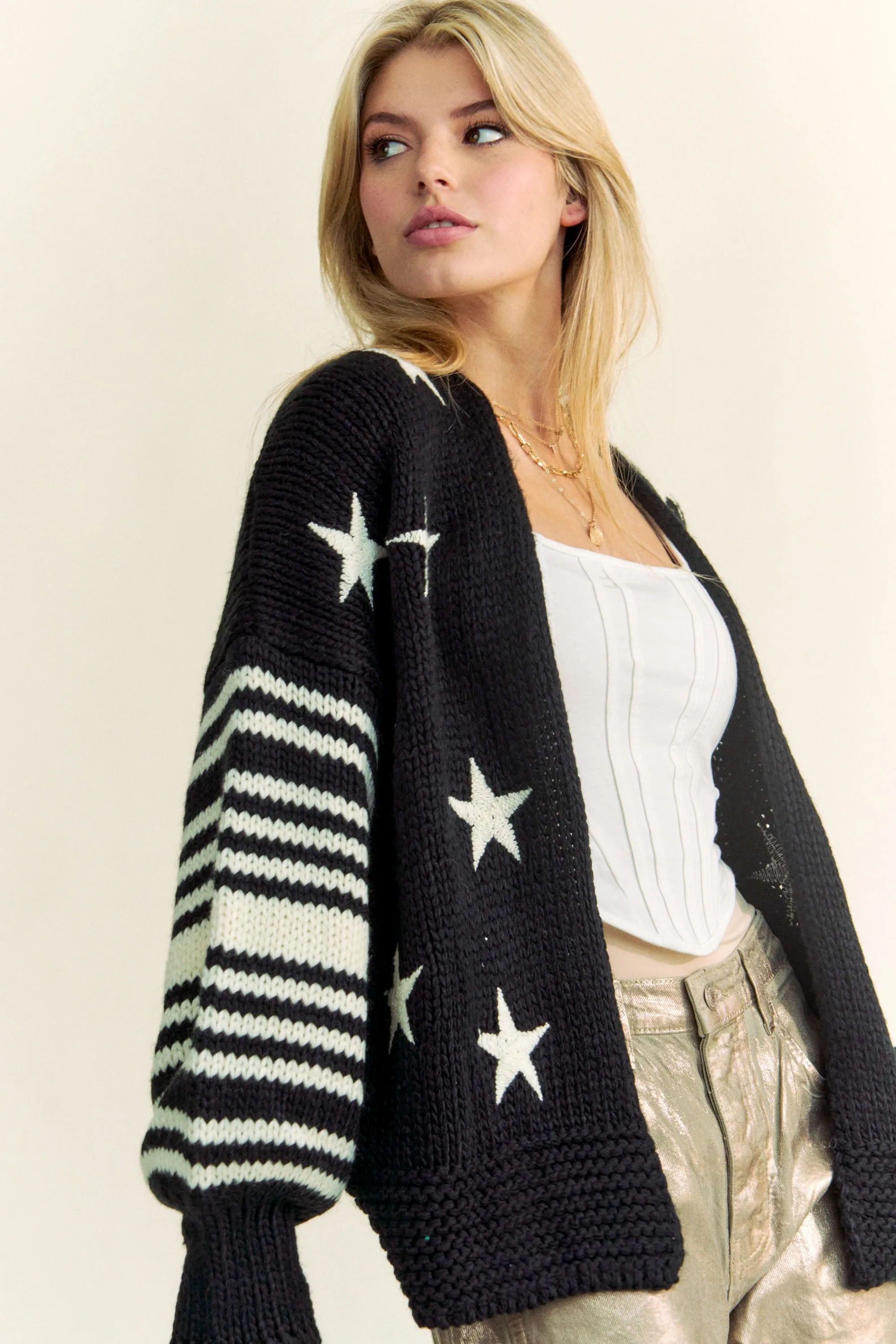 Black & White Star Cardigan