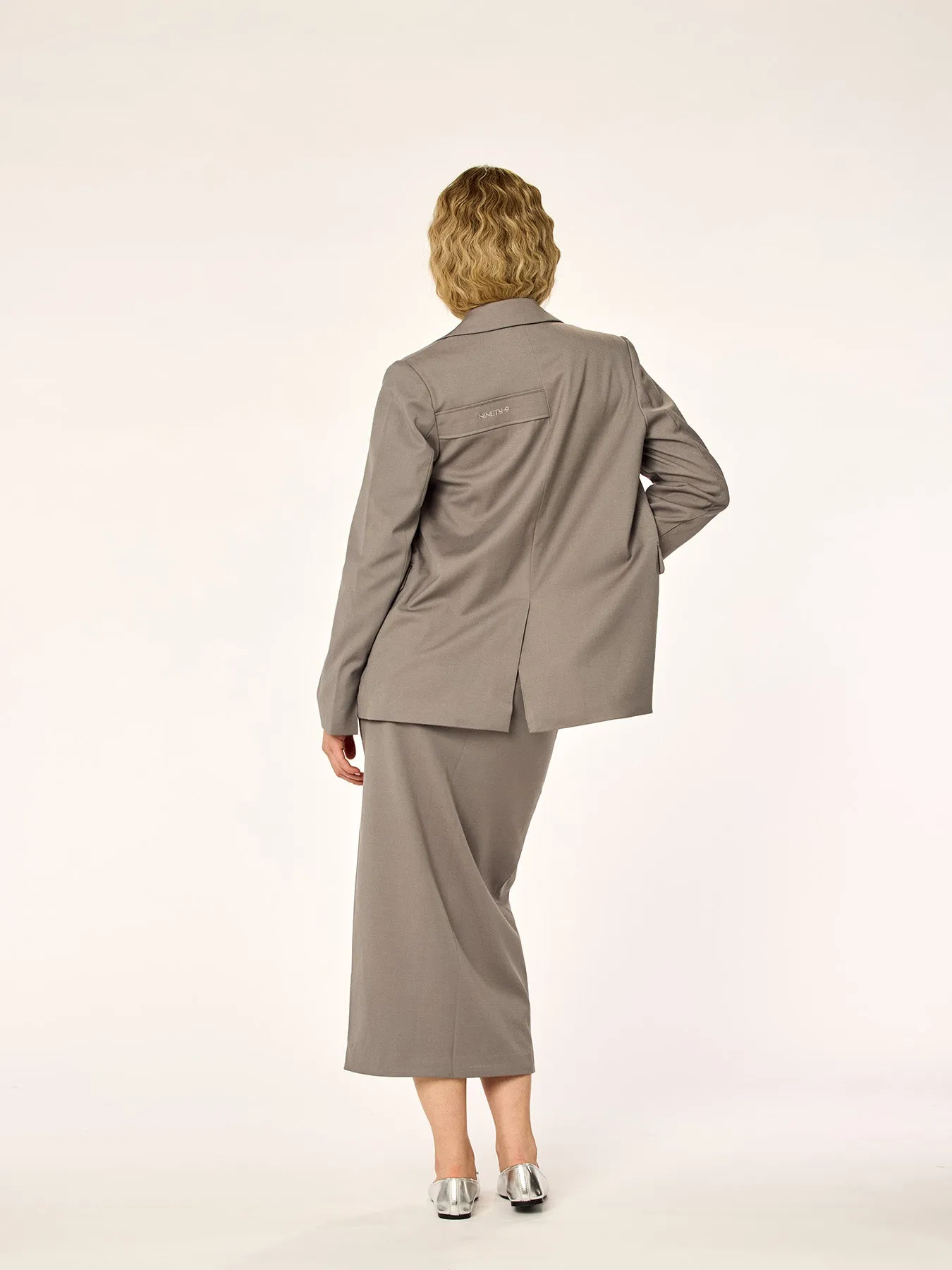 BLAZING - Midi Slit Skirt • Grey