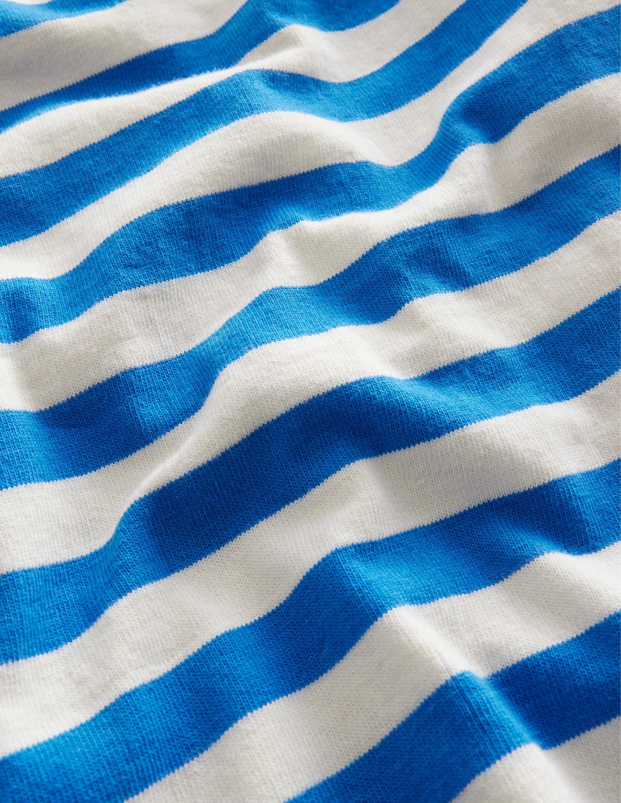 Boat Neck T-Shirt-Cabana Blue/Ivory