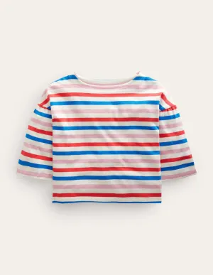 Boat Neck T-Shirt-Strawberry Tart Red/Lilac Pink