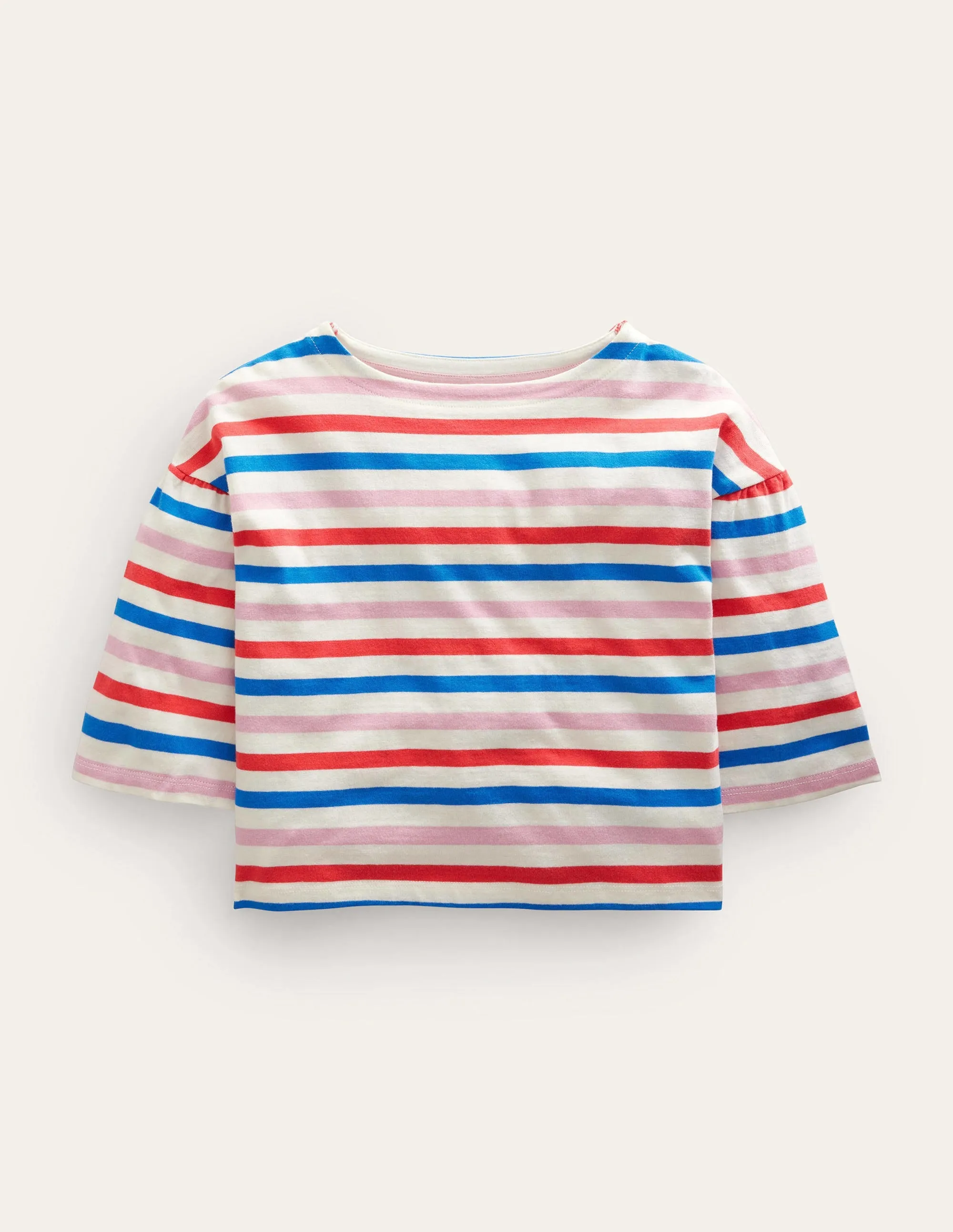 Boat Neck T-Shirt-Strawberry Tart Red/Lilac Pink