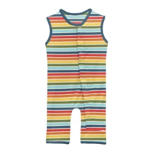 Boy's Print Bamboo Tank Romper - Groovy Stripe