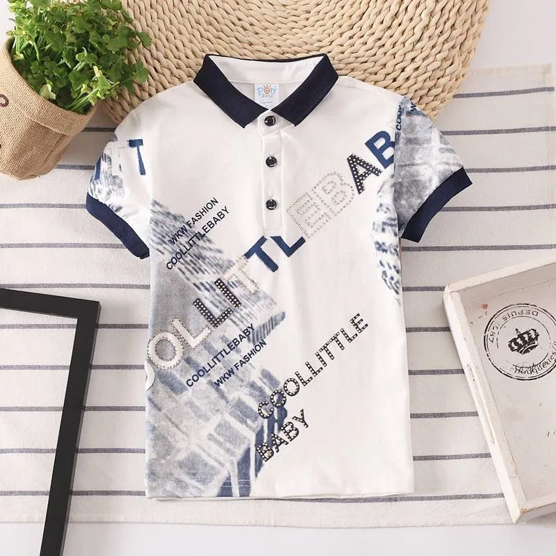 Boy's Printed Collar Neck T-shirt- GlamzLife