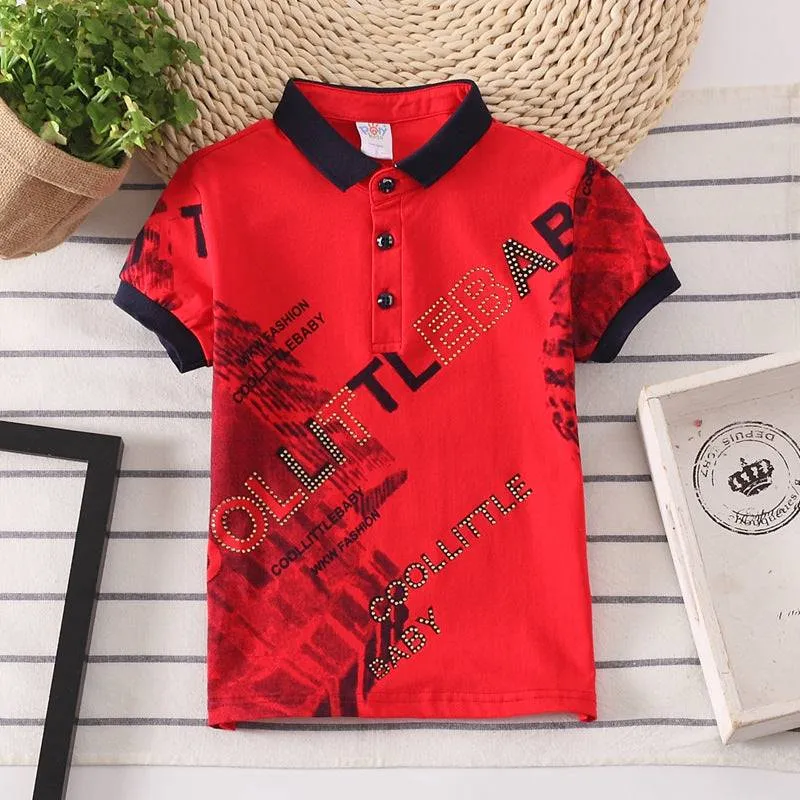 Boy's Printed Collar Neck T-shirt- GlamzLife