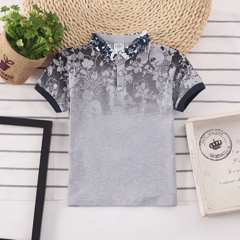 Boy's Printed Collar Neck T-shirt- GlamzLife