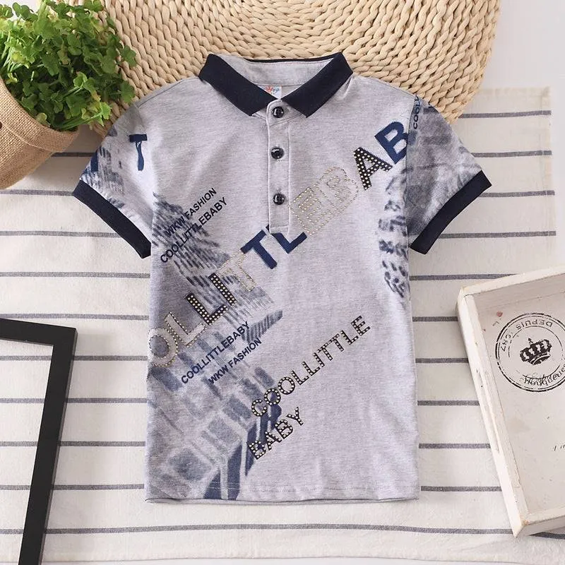 Boy's Printed Collar Neck T-shirt- GlamzLife
