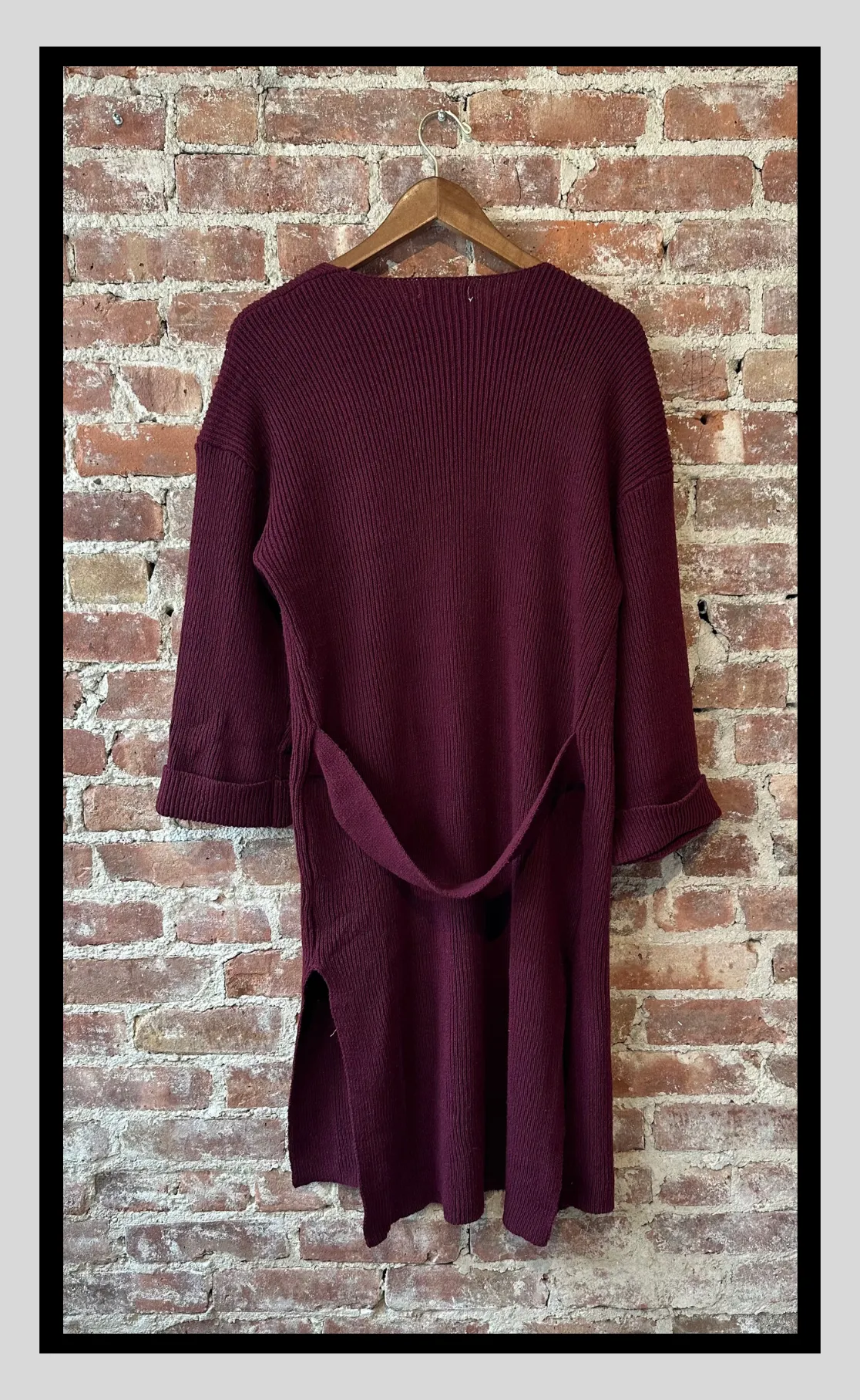 Burgundy Bliss: Versatile Ribbed Cardigan