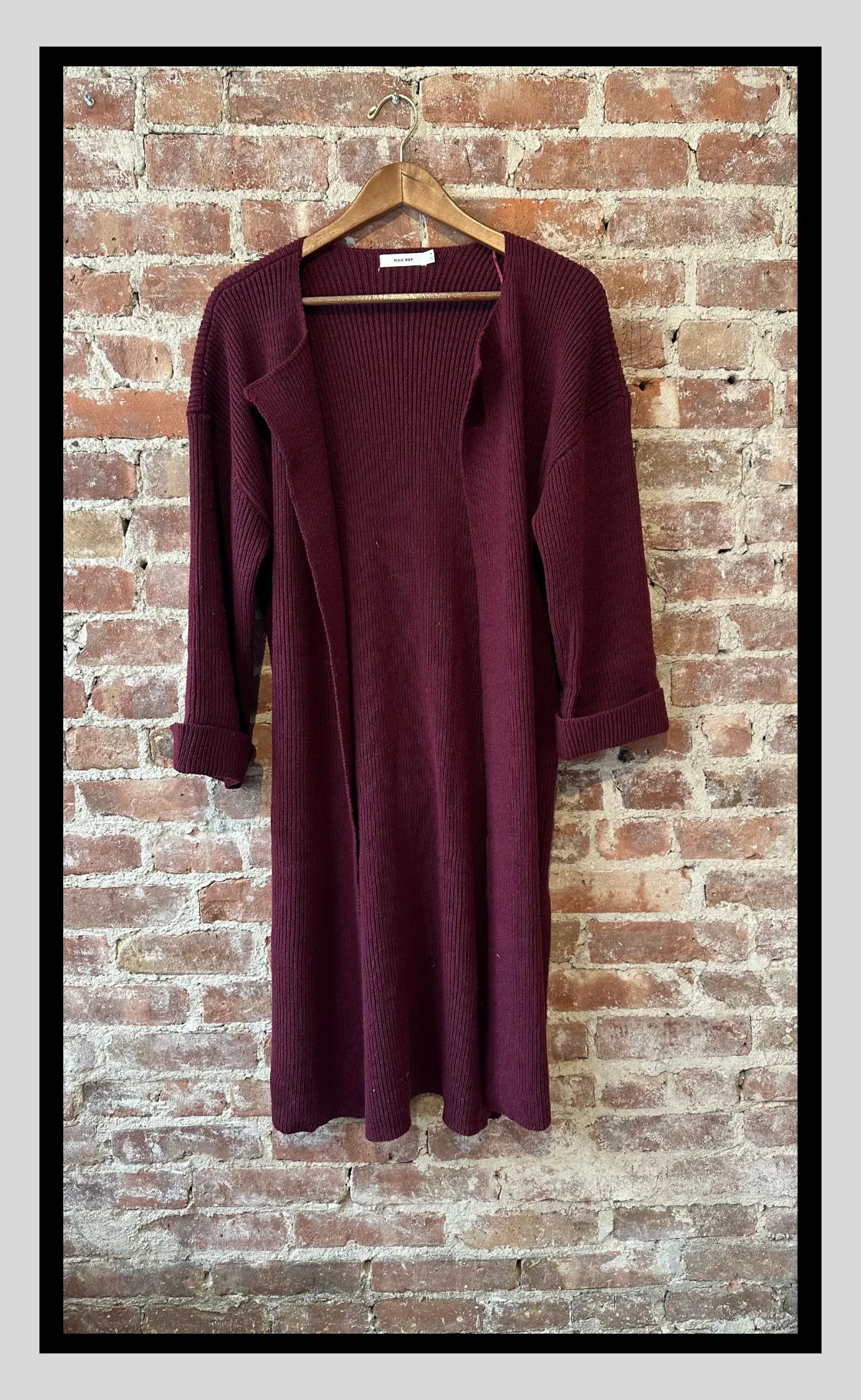 Burgundy Bliss: Versatile Ribbed Cardigan