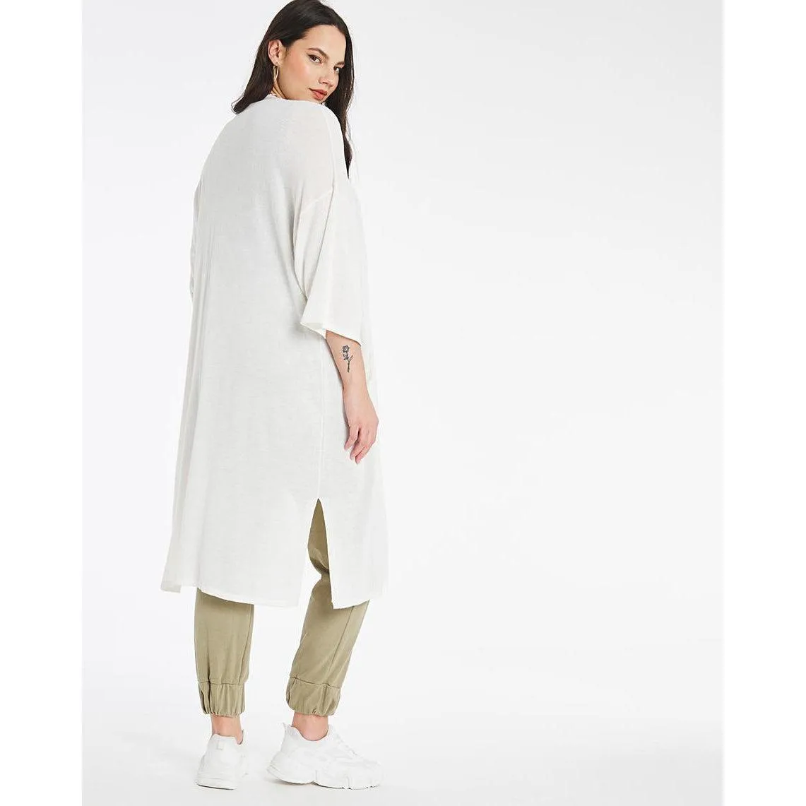 Capsule Ivory Linen Kimono Sleeve Cardigan