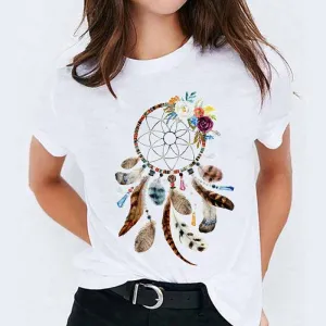 Cartoon Print Cute Short Sleeve T-Shirt - GlamzLife
