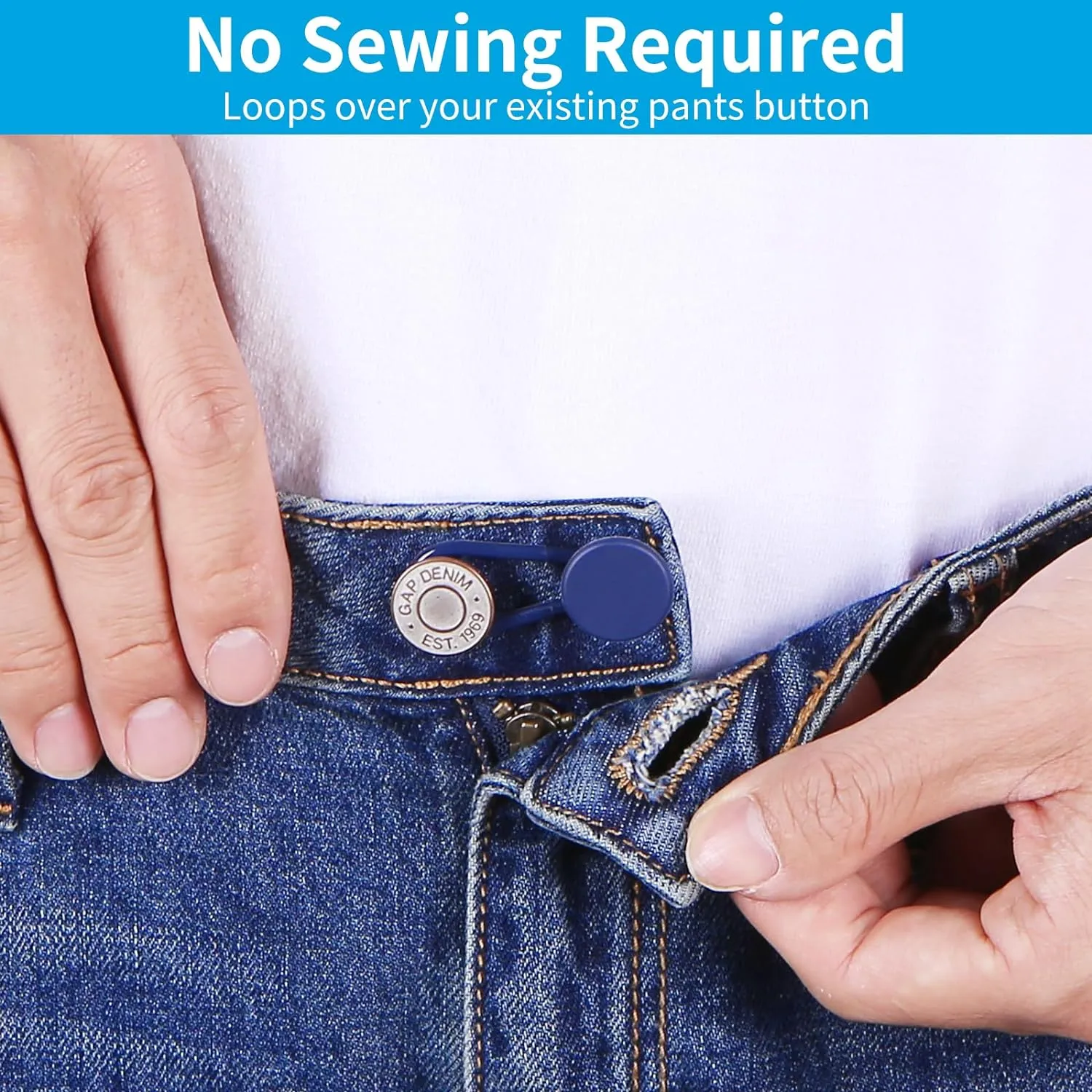 Ceryvop 12PCS Button Extenders for Jeans, Pants Waist Button Extender for Women Men, 3 Colors Pant Waistband Expander, Pants Waist Extension 1-1.4 Inches
