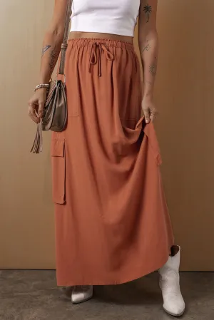 Chestnut Cargo Maxi Skirt