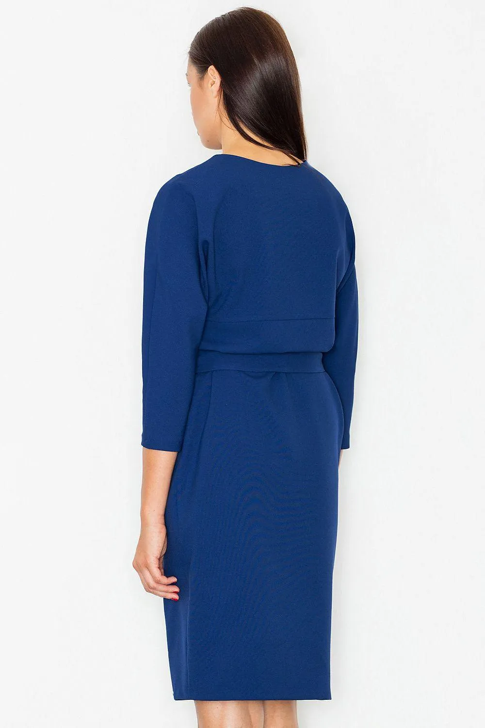 Chic Kimono Sleeve Midi Dress: Effortlessly Elegant Daytime Fashion with Waist Belt