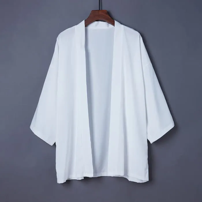 Chic Pure Color Casual Cardigan Kimono Outerwear