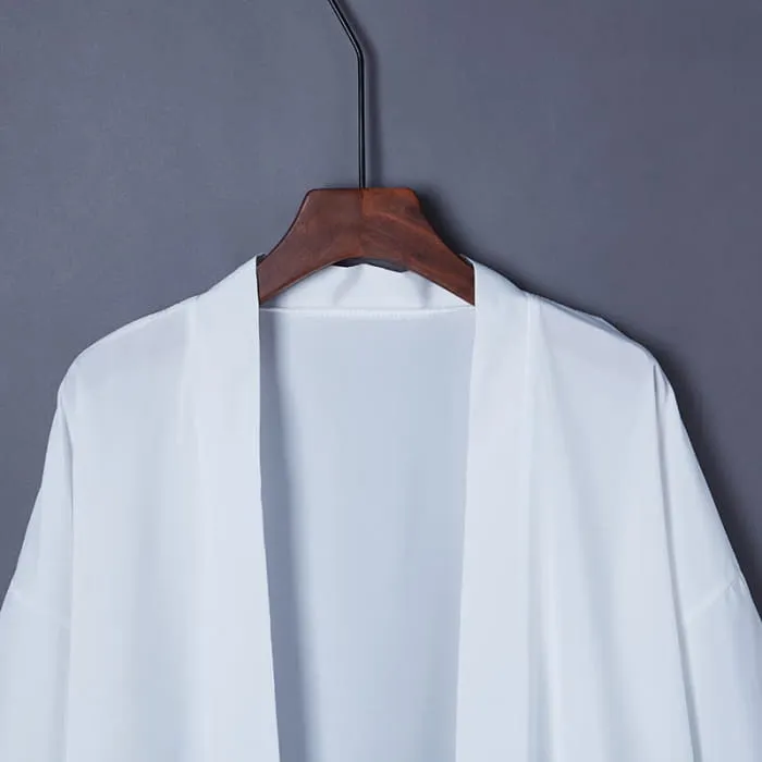 Chic Pure Color Casual Cardigan Kimono Outerwear