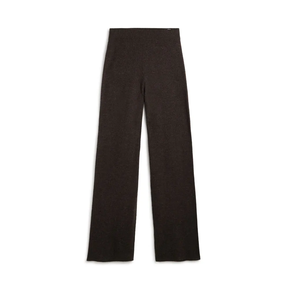 ECOALF DARK BROWN MELANGE CIPRE TROUSERS FOR WOMEN