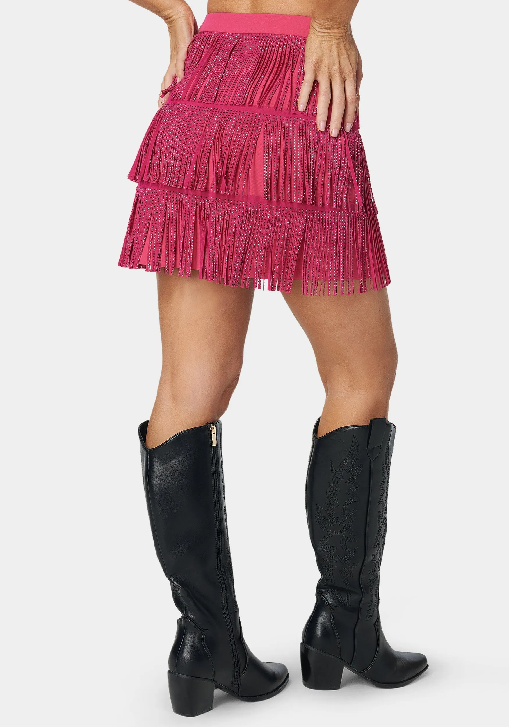 Embellished Fringe Skirt