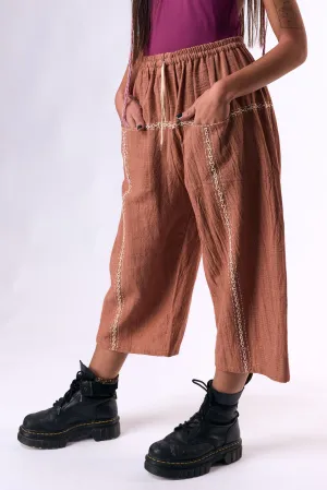 Embroidery Pink Pants