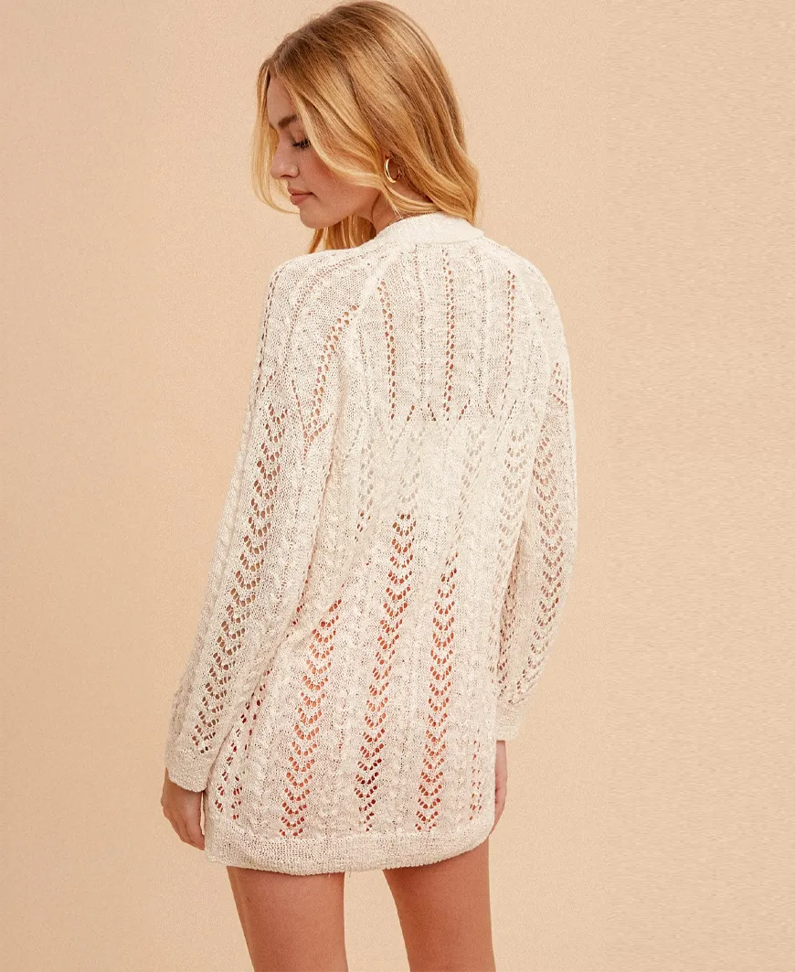 Evelyn Crochet Sweater – Ivory
