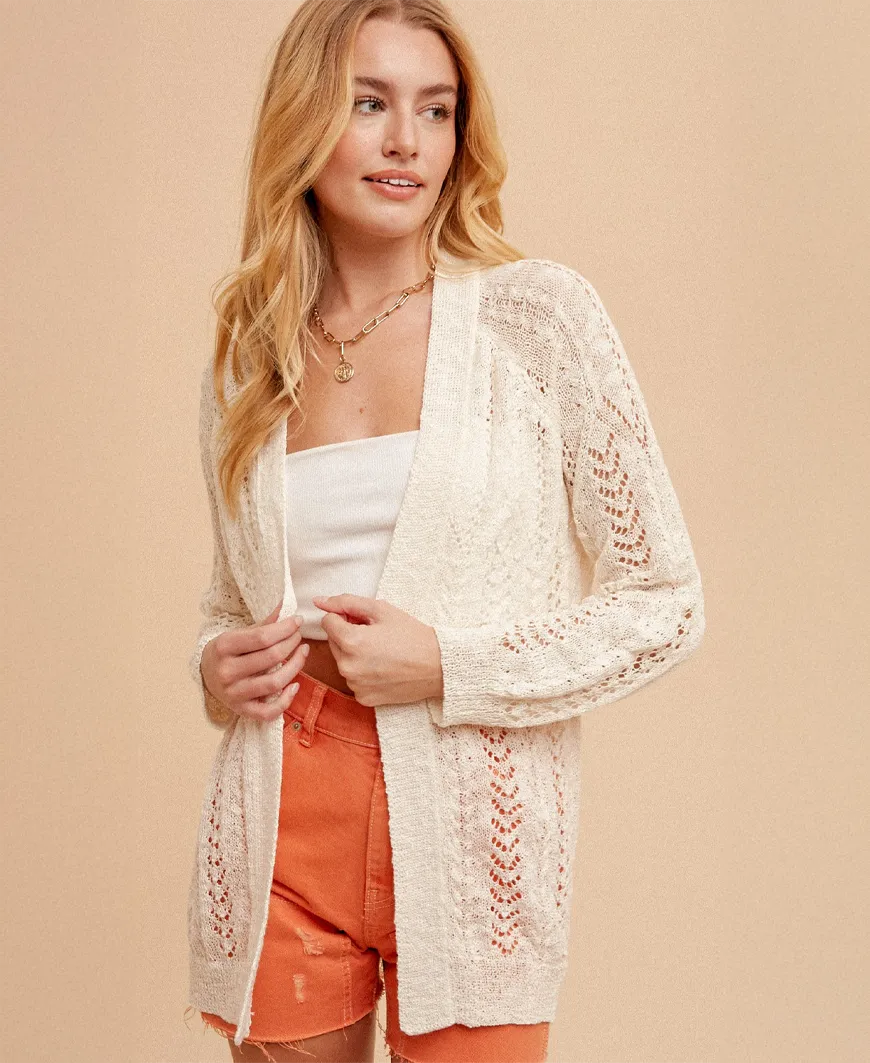 Evelyn Crochet Sweater – Ivory