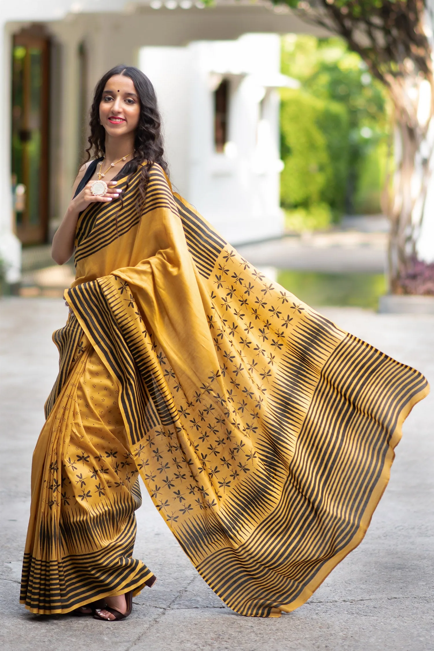 Free Spirited-Chanderi Silk Block Print saree