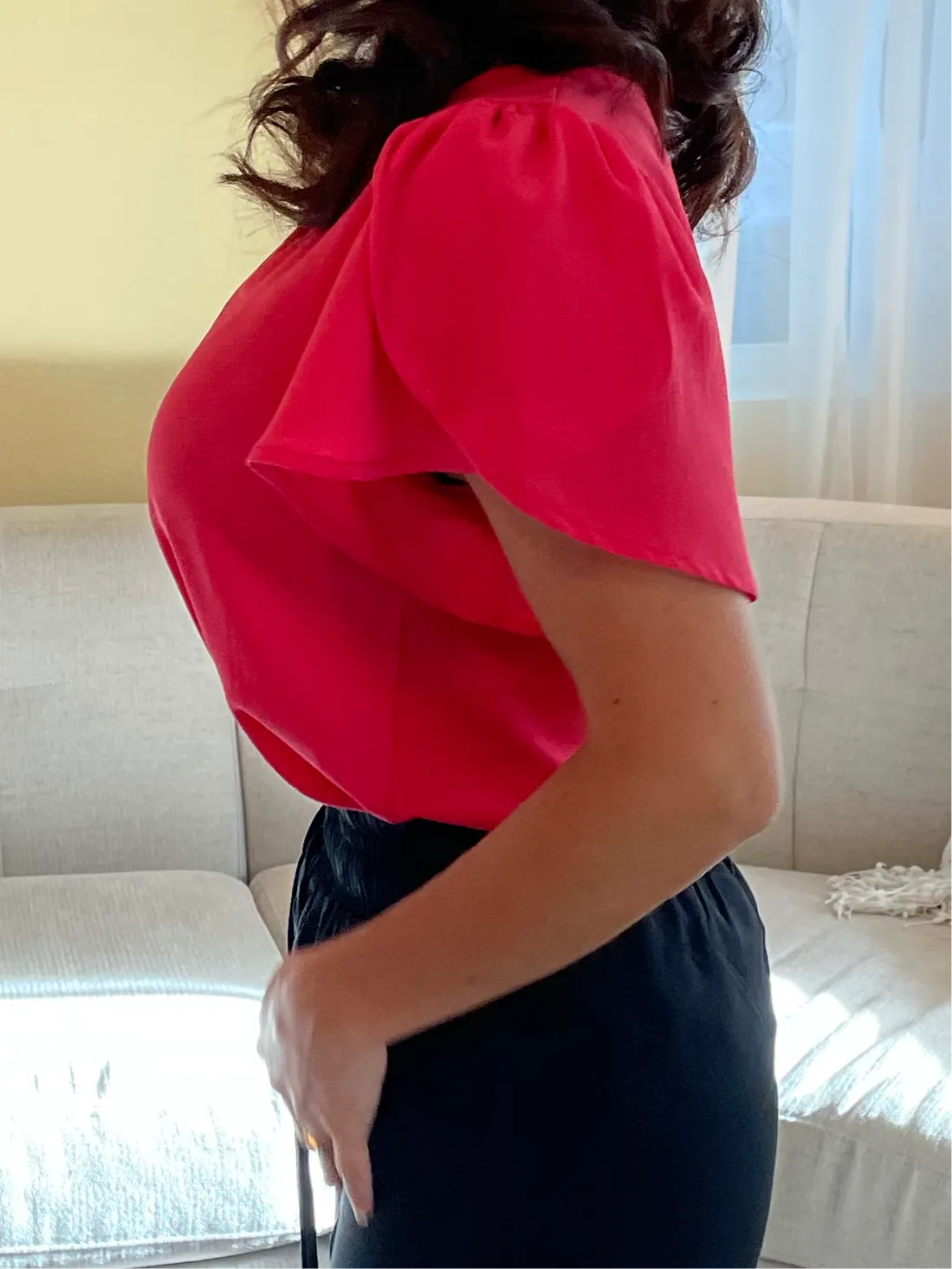 Fuchsia Flutter Sleeve Top