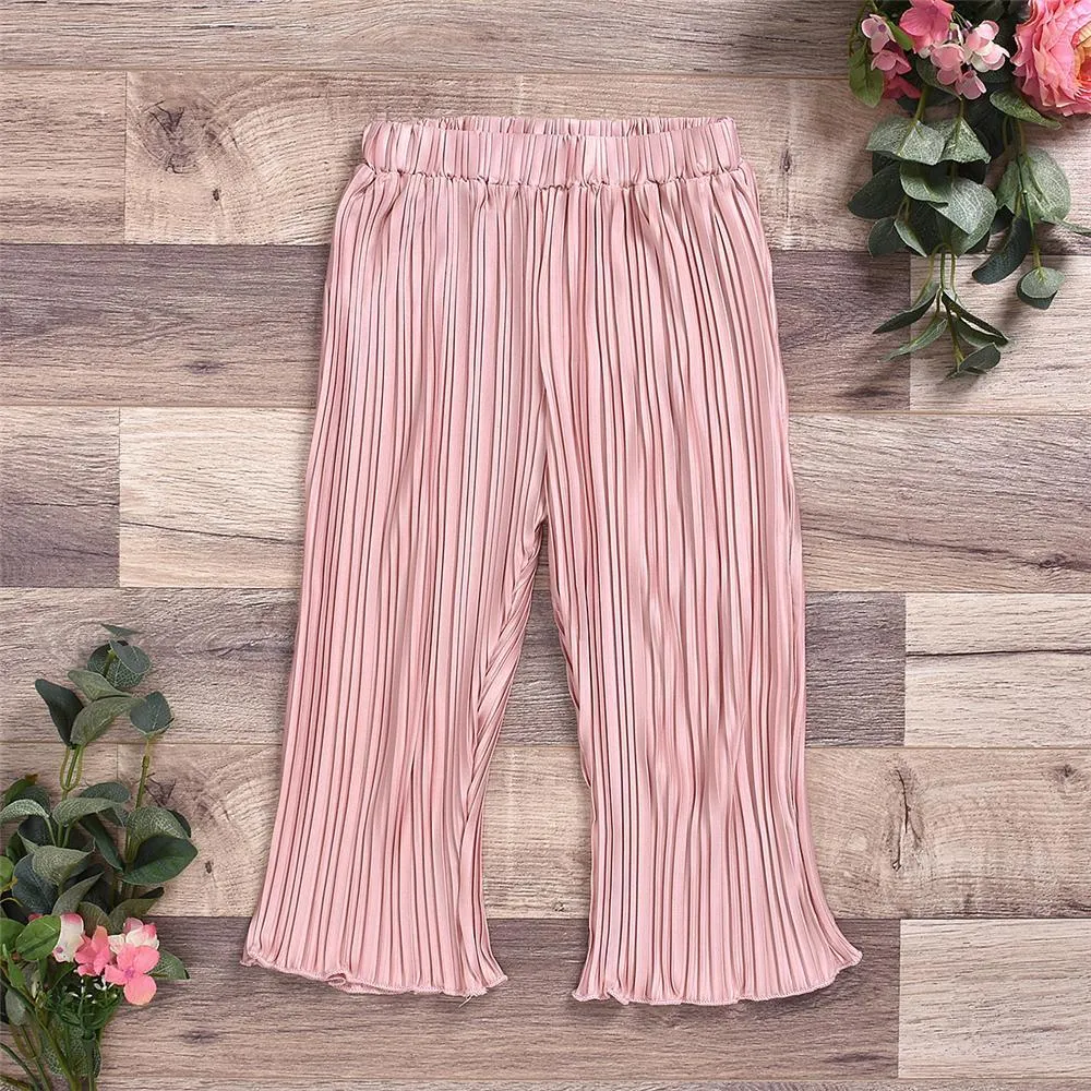 Girls Comfy Solid Flared Wide-leg Pants Wholesale