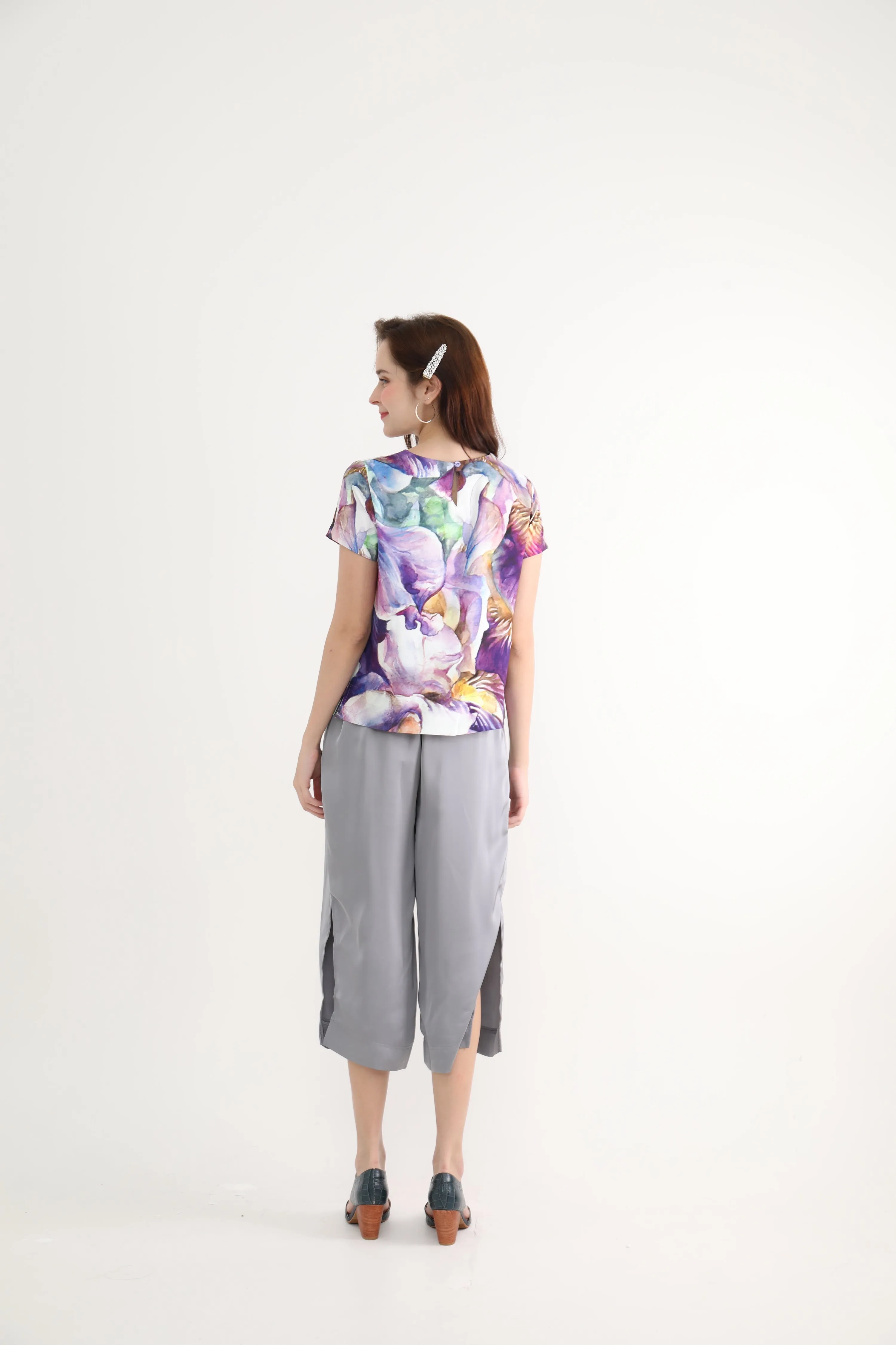 Grey Satin Culottes  ( NEW )