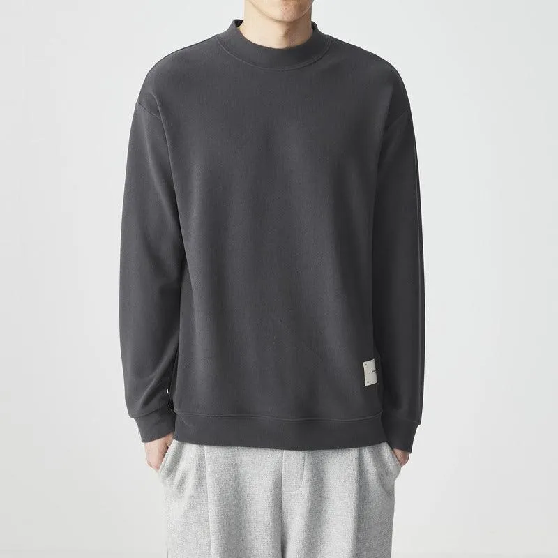 Half-high Collar Long Sleeves T-shirt Men
