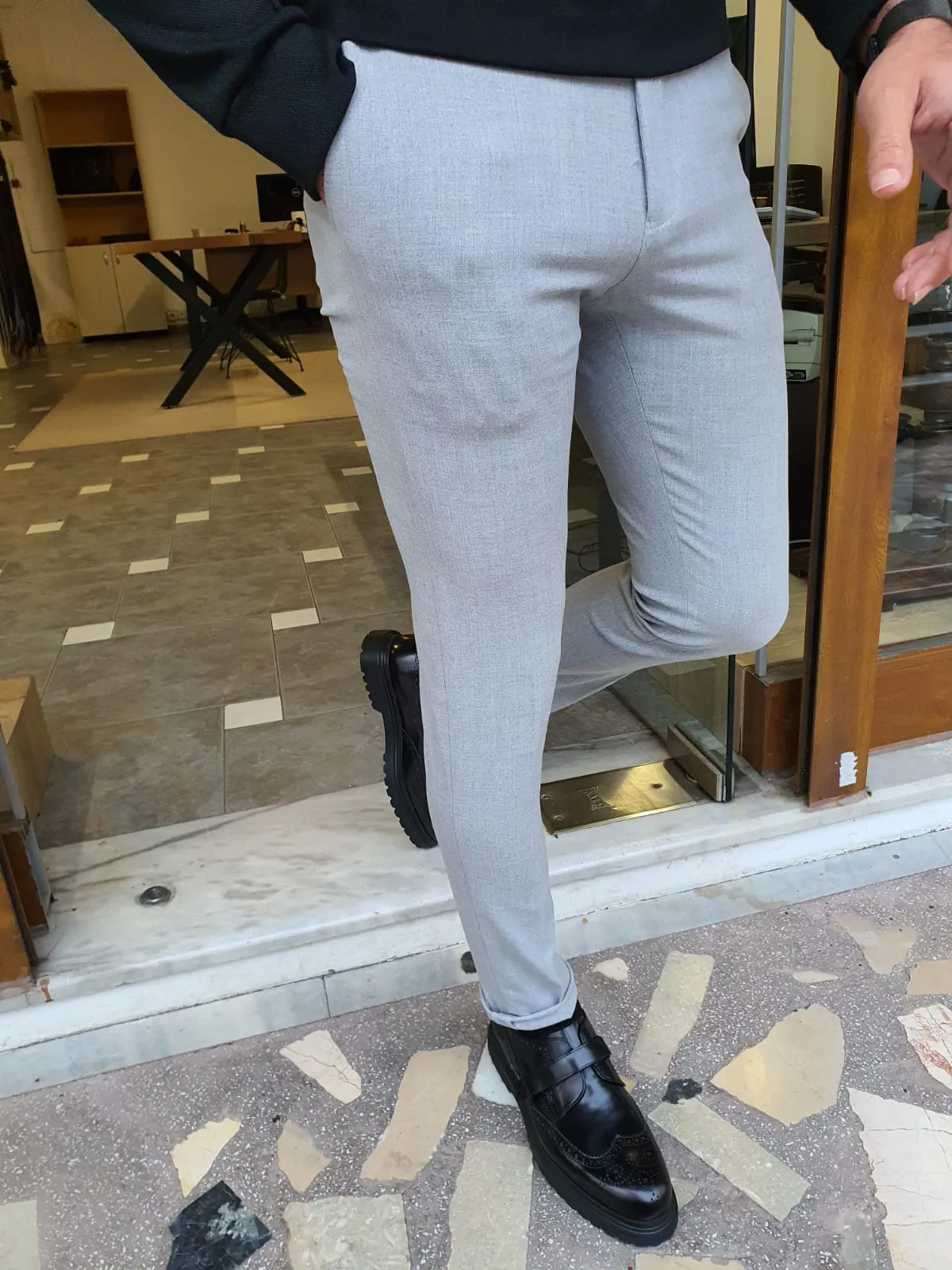 Kyle Slim Fit Grey Classic Pants