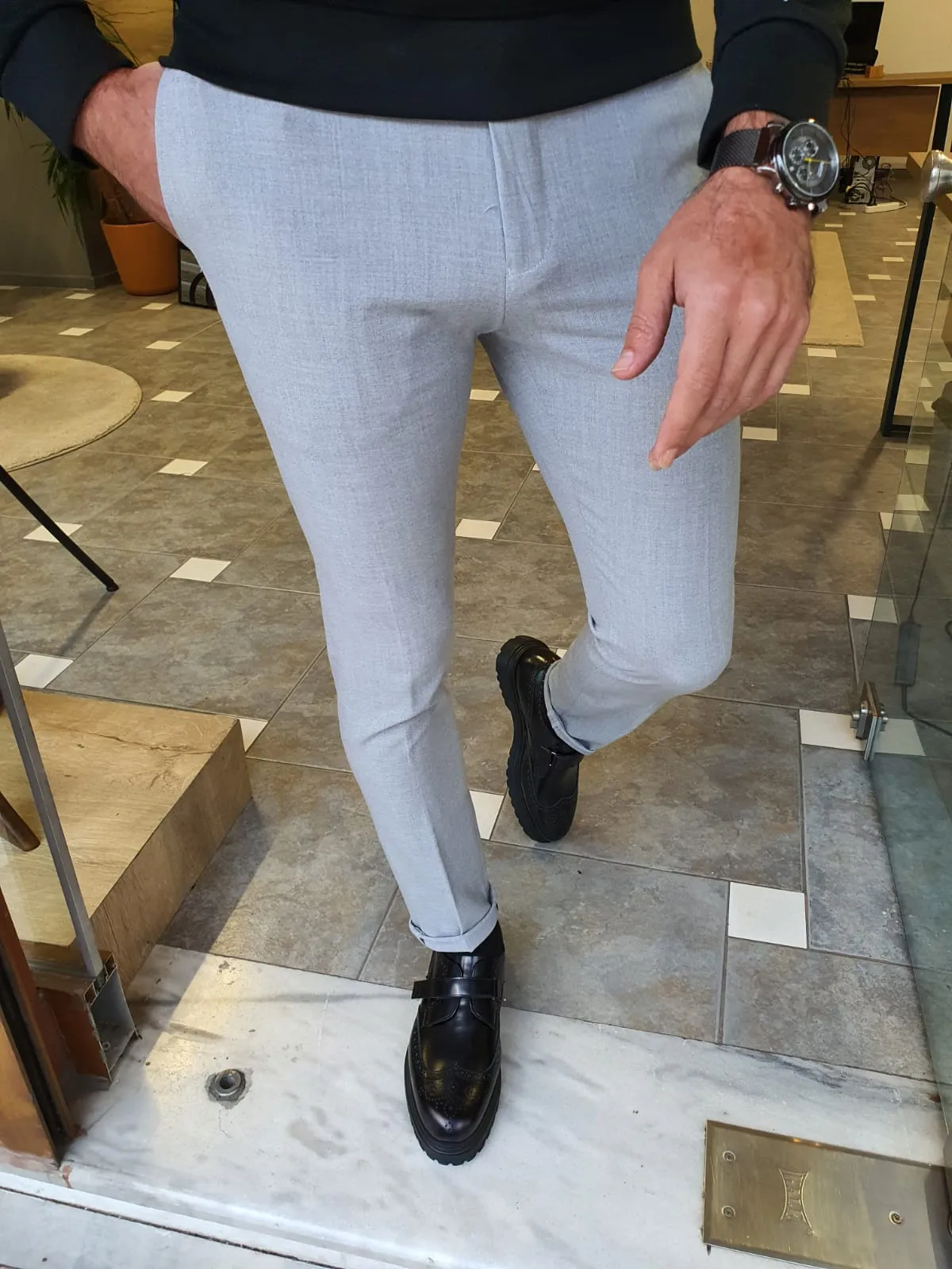 Kyle Slim Fit Grey Classic Pants