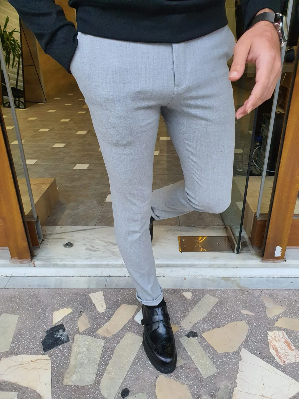 Kyle Slim Fit Grey Classic Pants