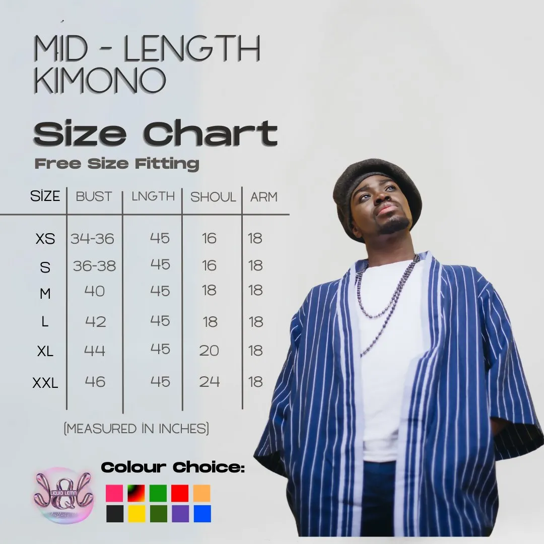 Liquid Lemn Mistari Semi Casual Kimono - Black