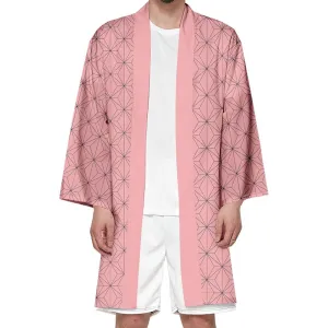 Long Casual kimono style cardigan- Pink