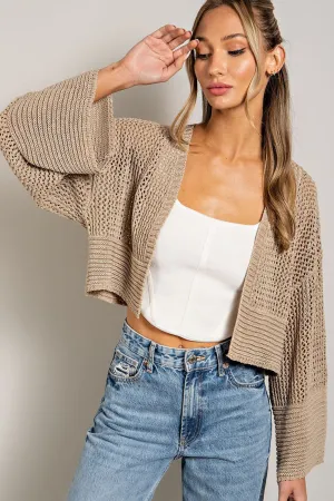 Long Sleeve Eyelet Cardigan
