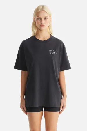 Luna Oversized Tee Serpent Vintage Black