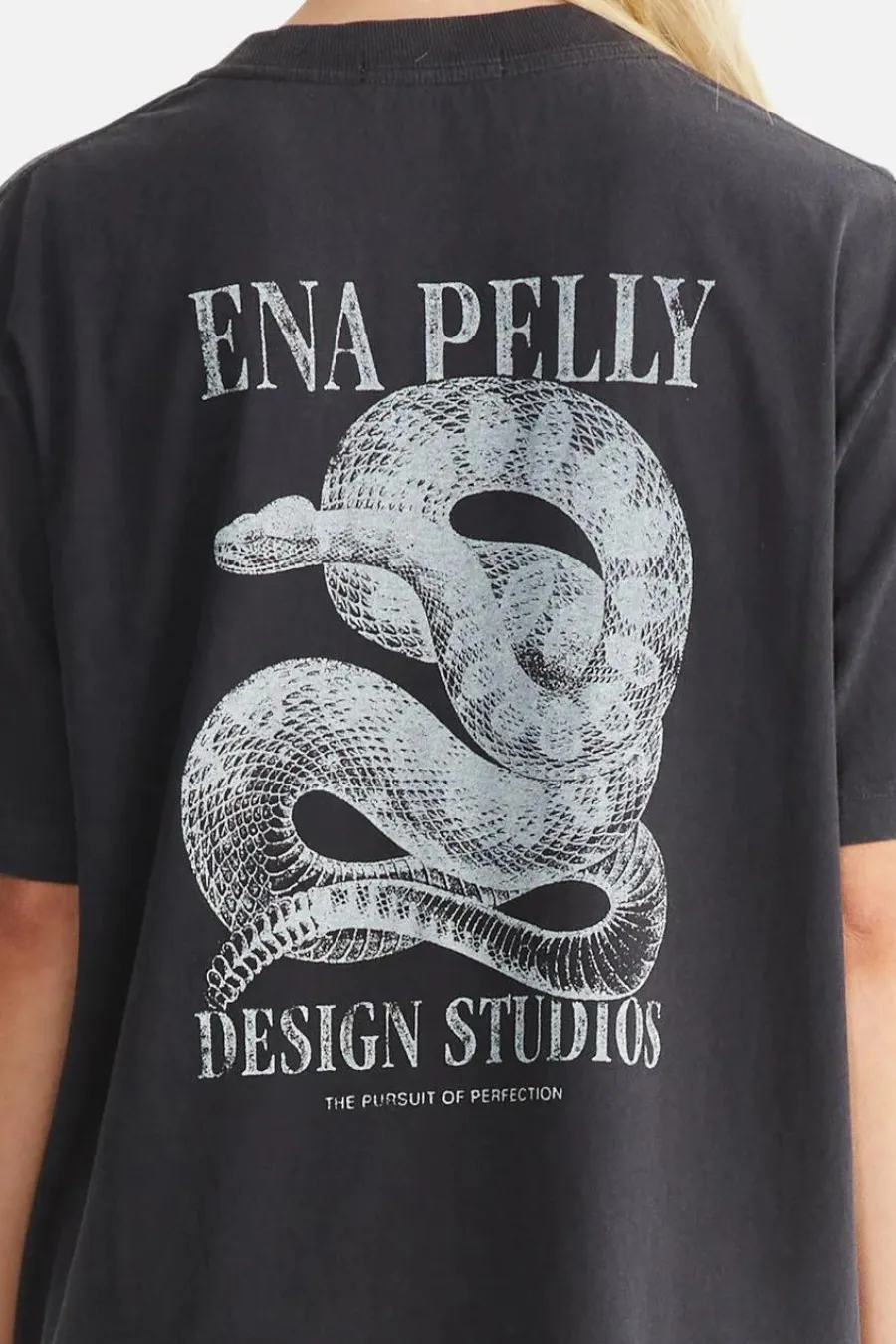 Luna Oversized Tee Serpent Vintage Black