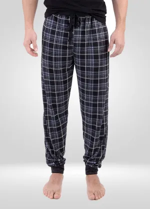 Mens Black Grey Pajama - Knit Jogger