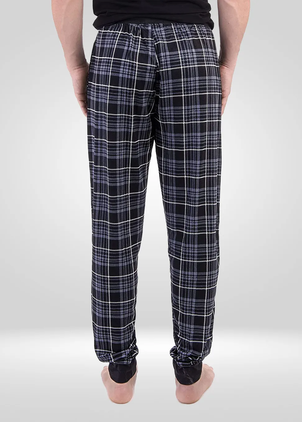 Mens Black Grey Pajama - Knit Jogger