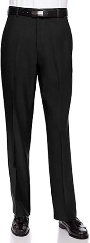 Men's Flat Front Dress Pant Modern Fit - Perfect for Every Day! - Black - Poly Rayon