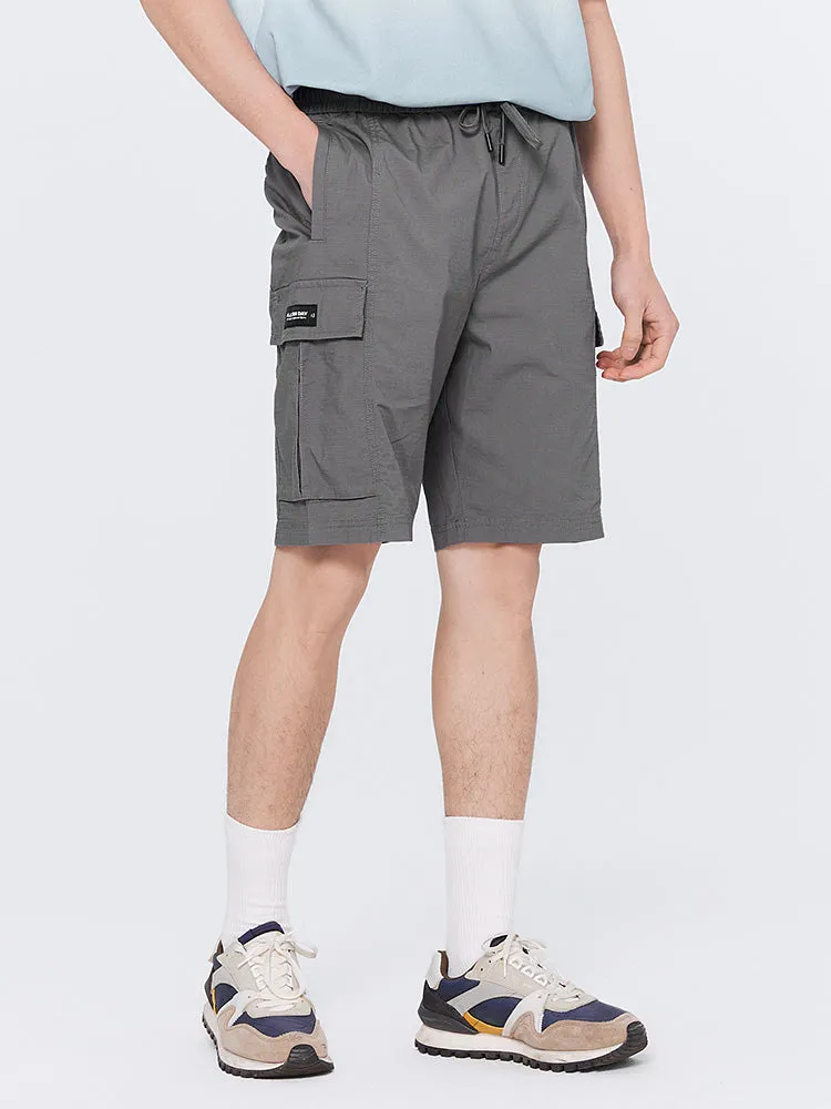 Men's Printed Cotton Stretch Waffle Cargo Pants