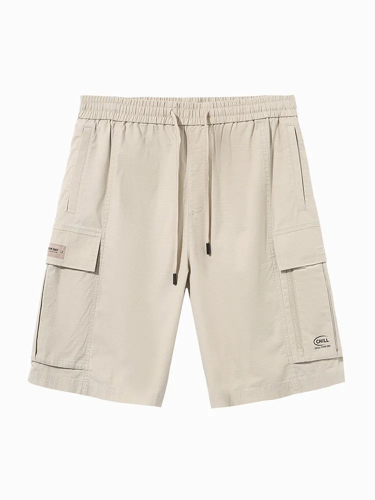 Men's Printed Cotton Stretch Waffle Cargo Pants