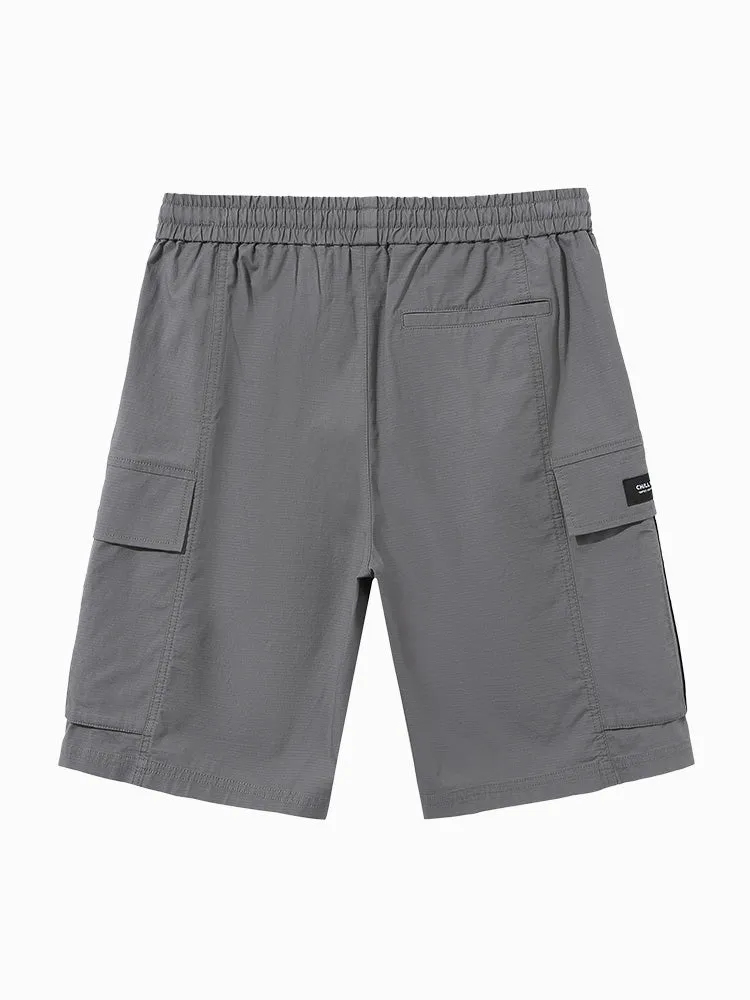 Men's Printed Cotton Stretch Waffle Cargo Pants