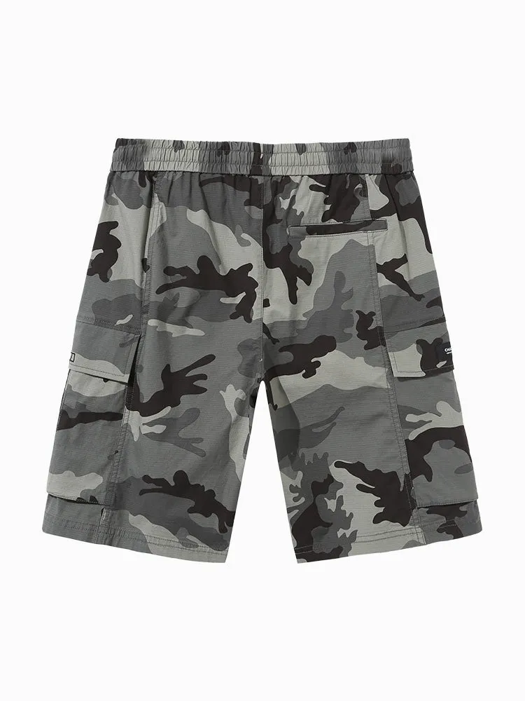Men's Printed Cotton Stretch Waffle Cargo Pants