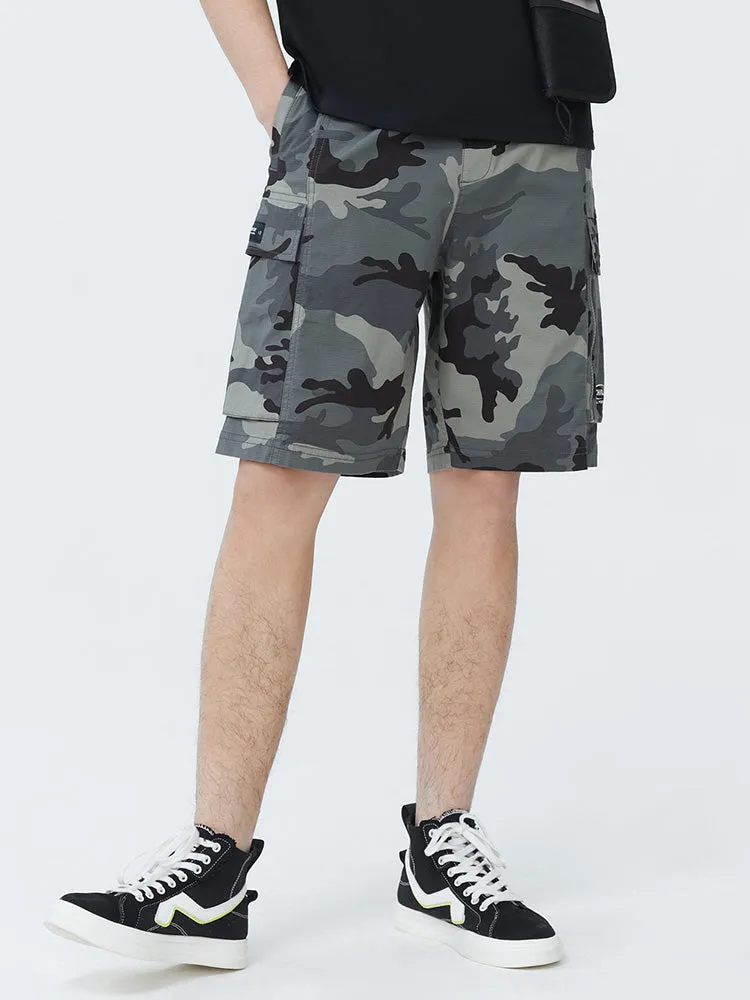 Men's Printed Cotton Stretch Waffle Cargo Pants