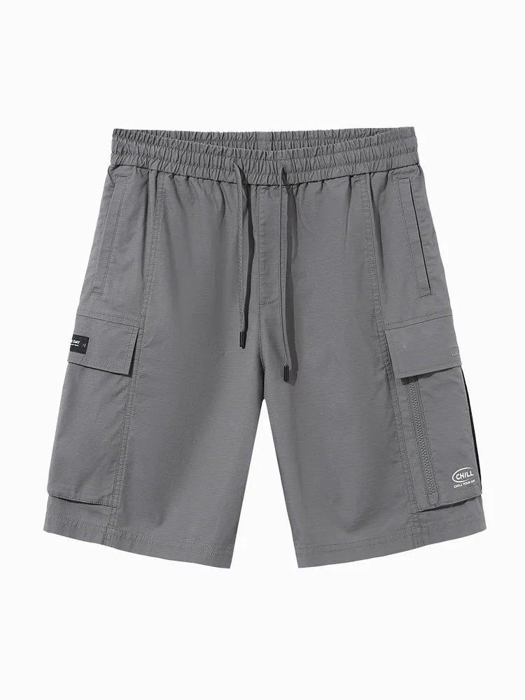 Men's Printed Cotton Stretch Waffle Cargo Pants